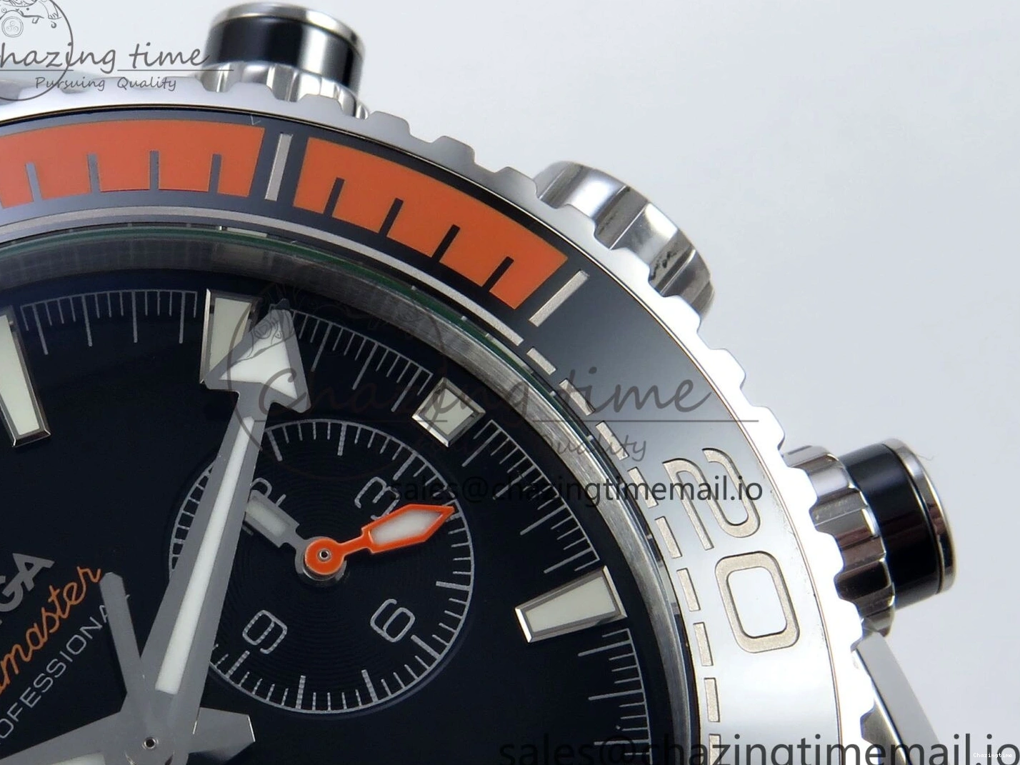 0112 Planet Ocean Master Chronometer 600M 45.5mm SS SCF 1:1 Best Edition Black Orange Bezel Black Dial on Black Rubber Strap A9900 Super Clone ModernLook 7667